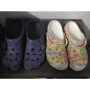 Lot of 2 Pairs of Disney Crocs Magic Kingdom & Haunted Mansion Mens 12